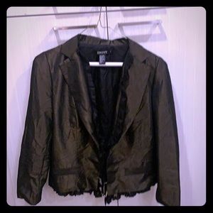 DKNY ruffle lapel silk blazer size 6